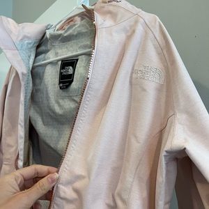 Blush pink north face rain/wind jacket